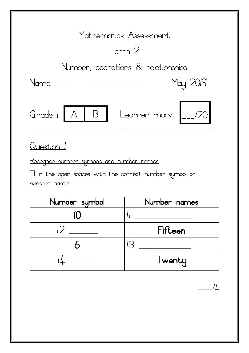 Numbers Operations And Relationships Worksheets