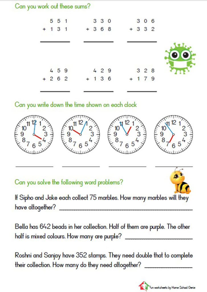 Grade 3 English And Math Practice Worksheets • Teacha
