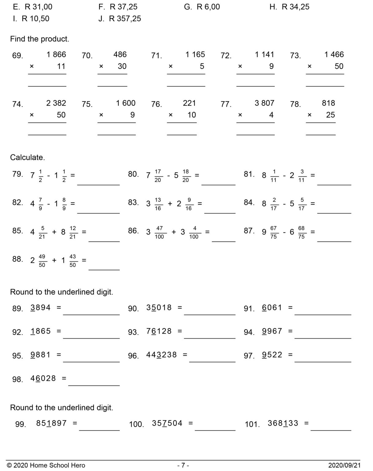 grade 6 term 4 mathematics worksheet 1 teacha