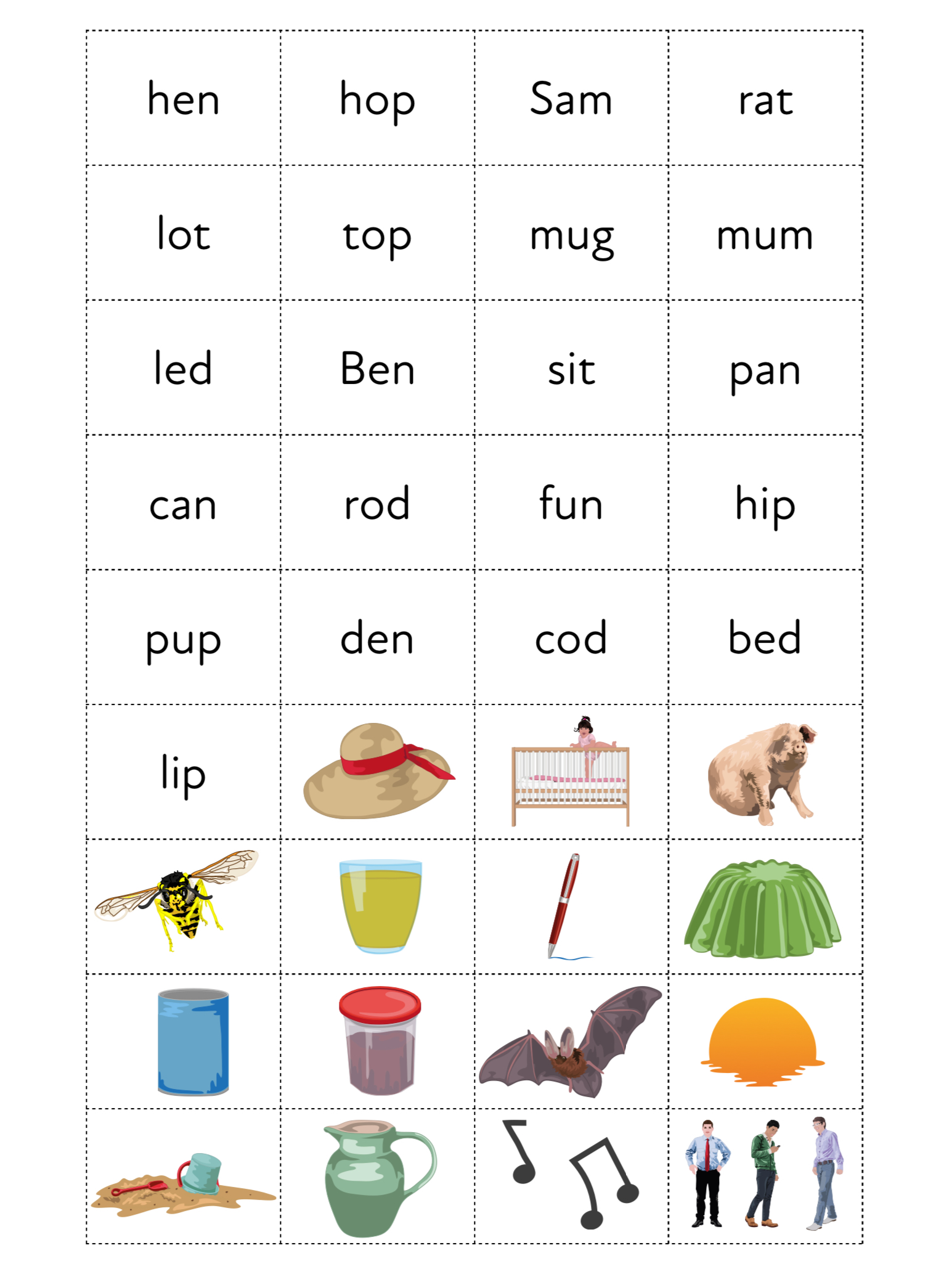 Revise Initial Sounds & Three Letter Words with activity