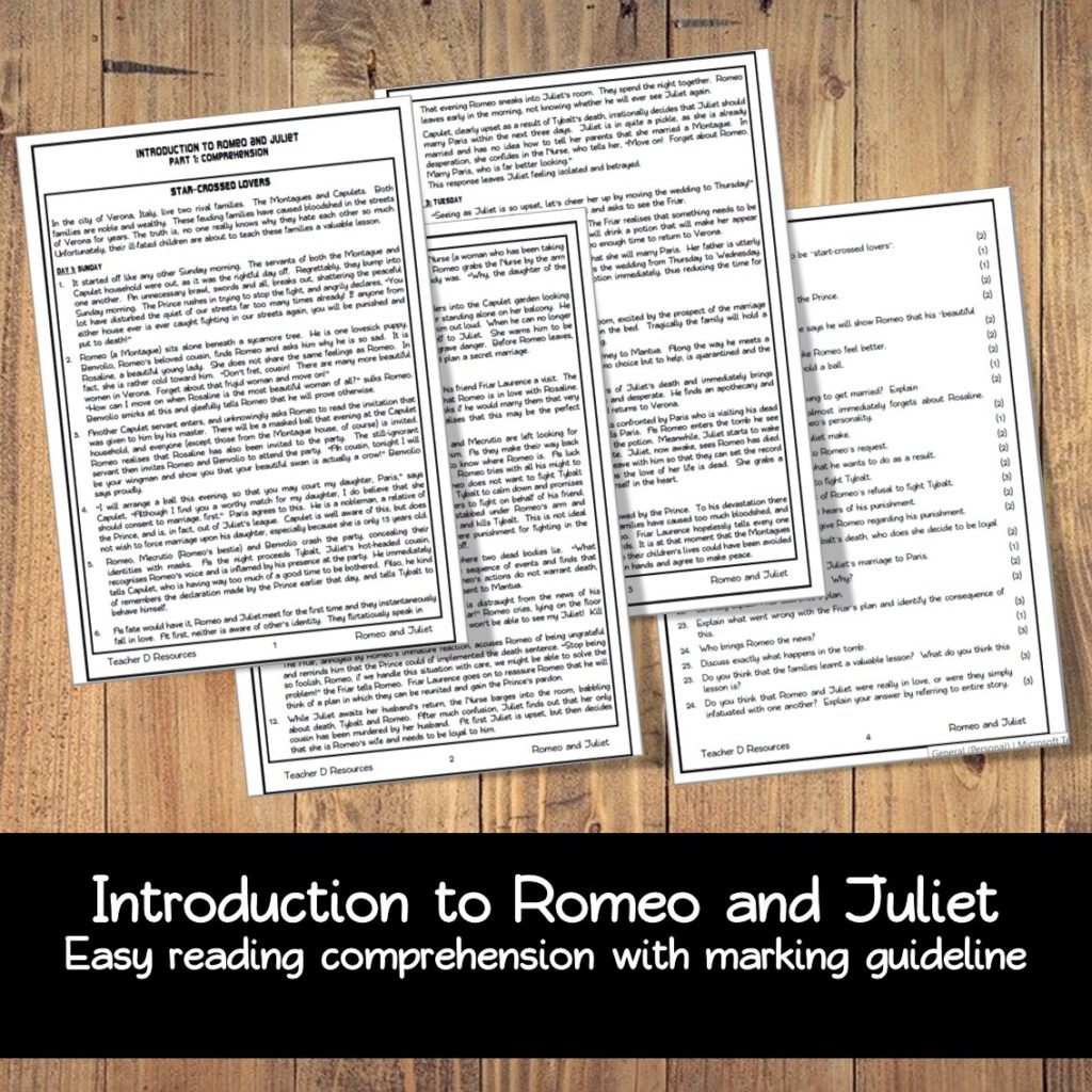 assignment on romeo and juliet
