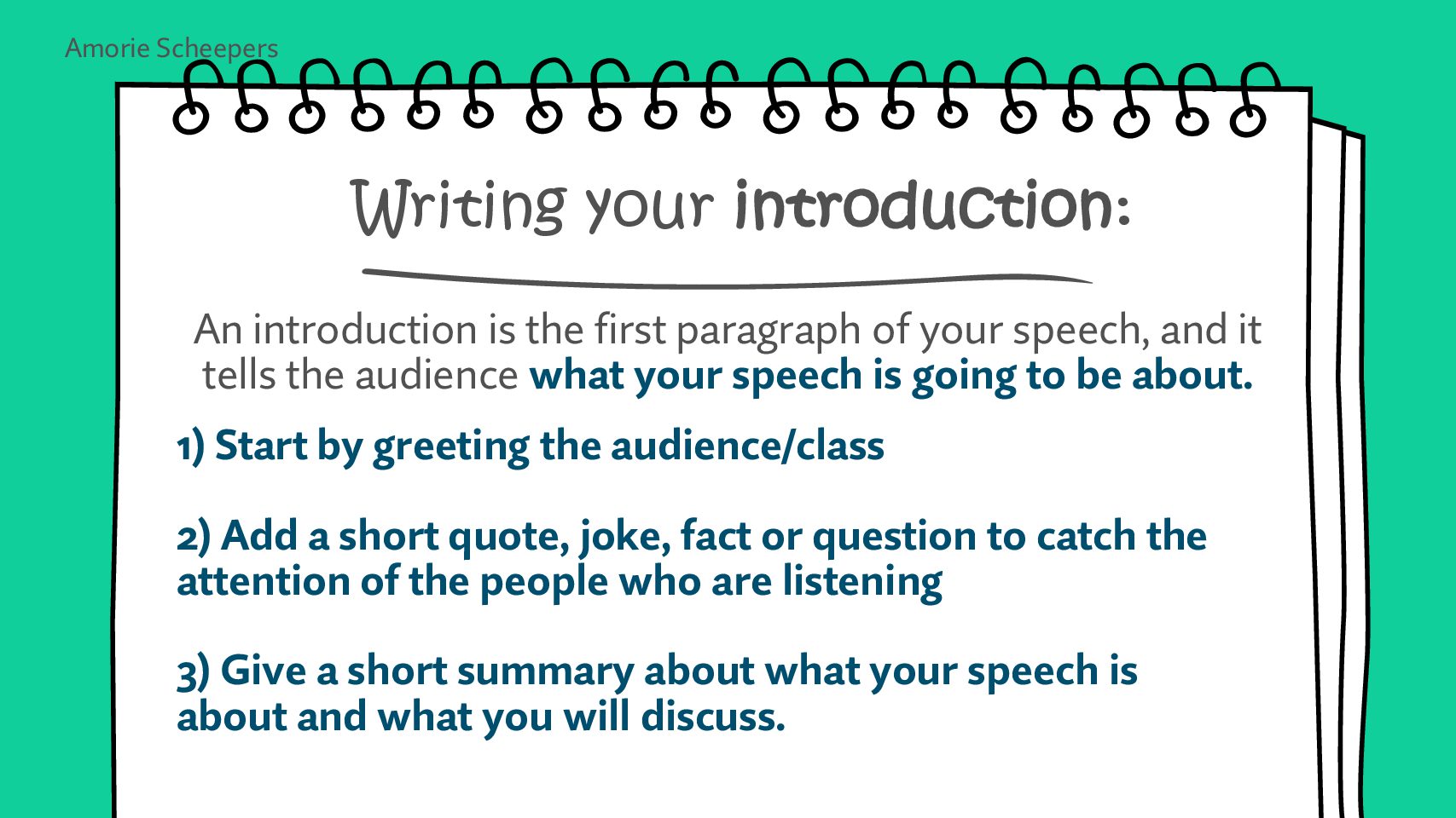 how to write an 18th speech