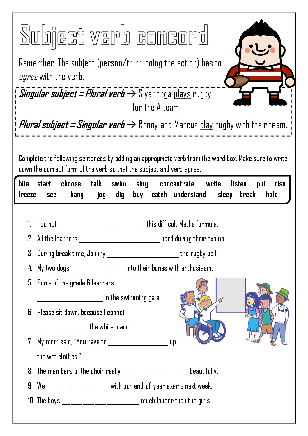 Subject And Verb Agreement Subject Verb Agreement Worksheet Subject Verb Agreement Carlton